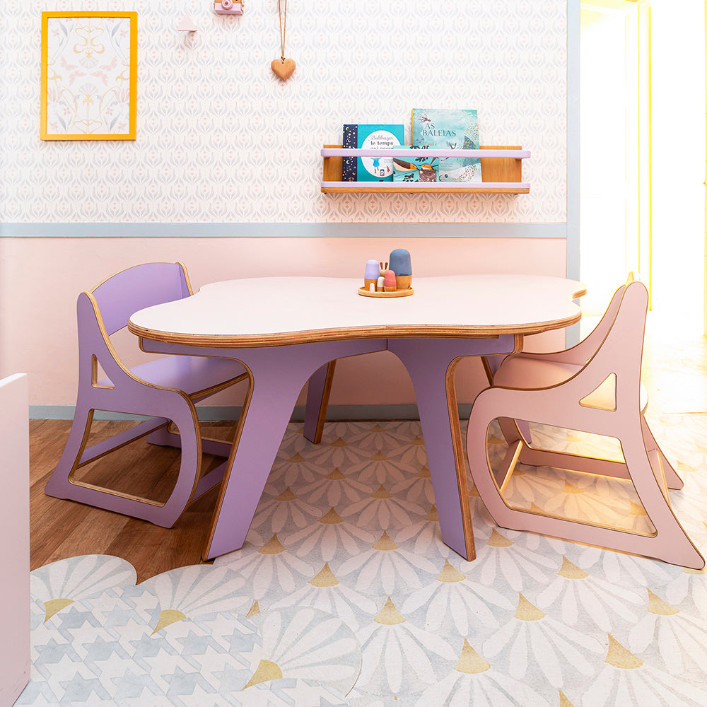 Mesa Ameba | Laminado Cotton Candy e Lilás