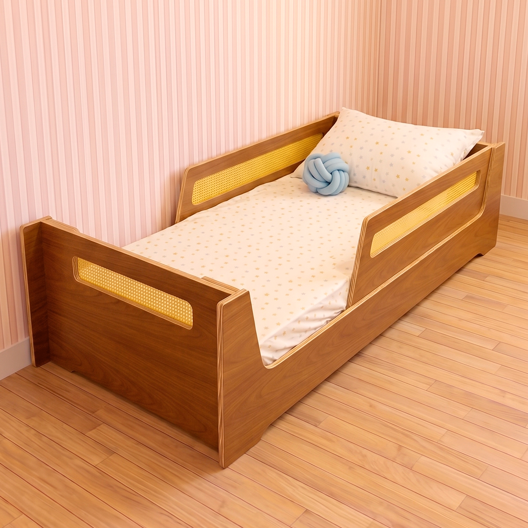 Cama Evolutiva Amarillis com Palha | Jequitibá | 2 Grades