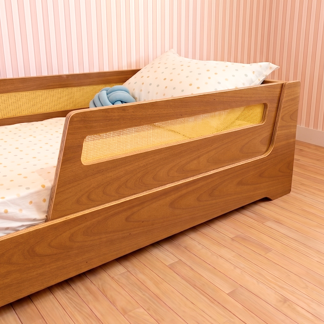 Cama Evolutiva Amarillis com Palha | Jequitibá | 2 Grades
