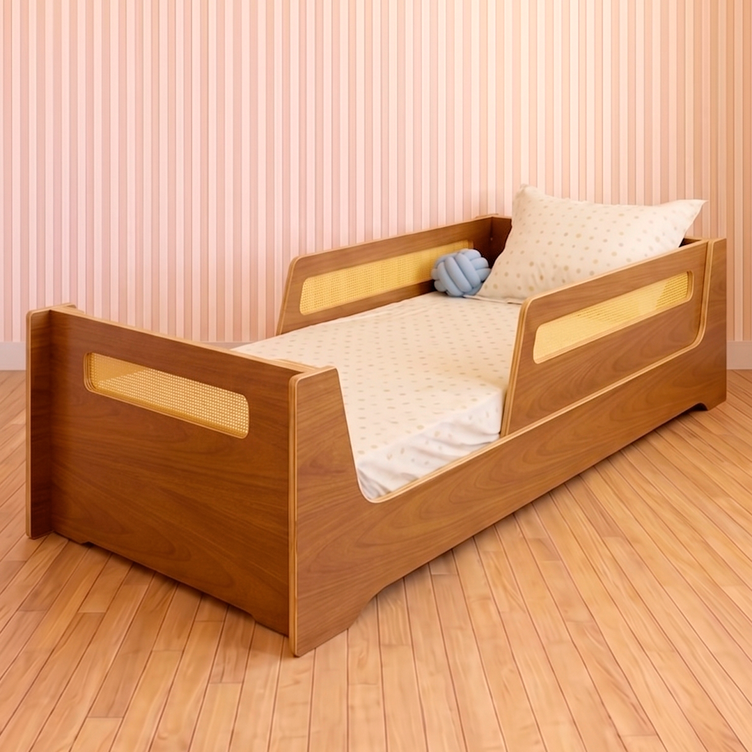 Cama Evolutiva Amarillis com Palha | Jequitibá | 2 Grades