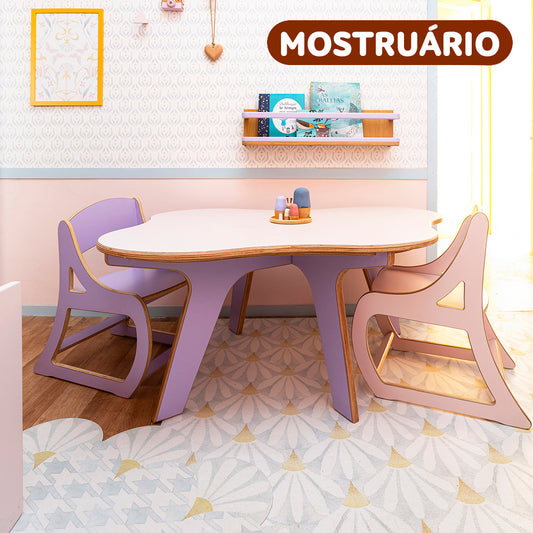 Mesa Ameba | Laminado Cotton Candy e Lilás